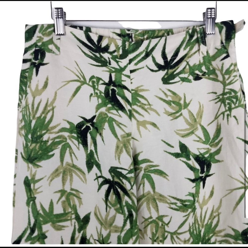 J. Jill linen blend wide leg culottes tropical palm resort wear womens XS beach - Picture 5 of 15